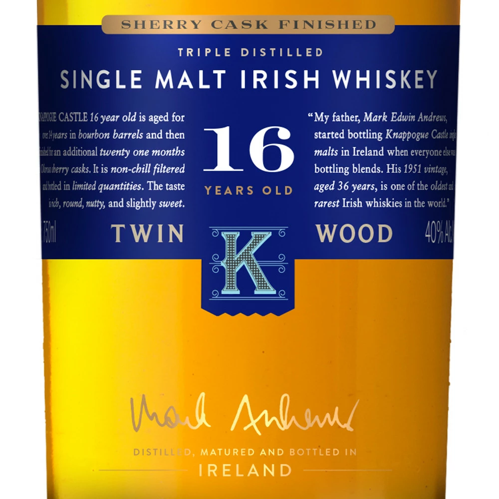 Knappogue Castle 16 Year Old Twin Wood Single Malt Irish Whiskey 4 Knappogue Castle 16 Year Old Twin Wood Single Malt Irish Whiskey - Image 2